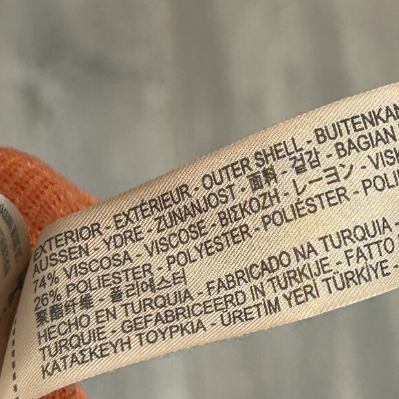 Massimo Dutti Orange Italian Yarn Viscose Blend Asymmetrical Light Tee Sz Small - Picture 8 of 9